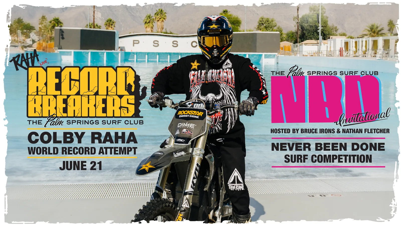 Record Breakers wide banner for the Palm Springs Surf Club