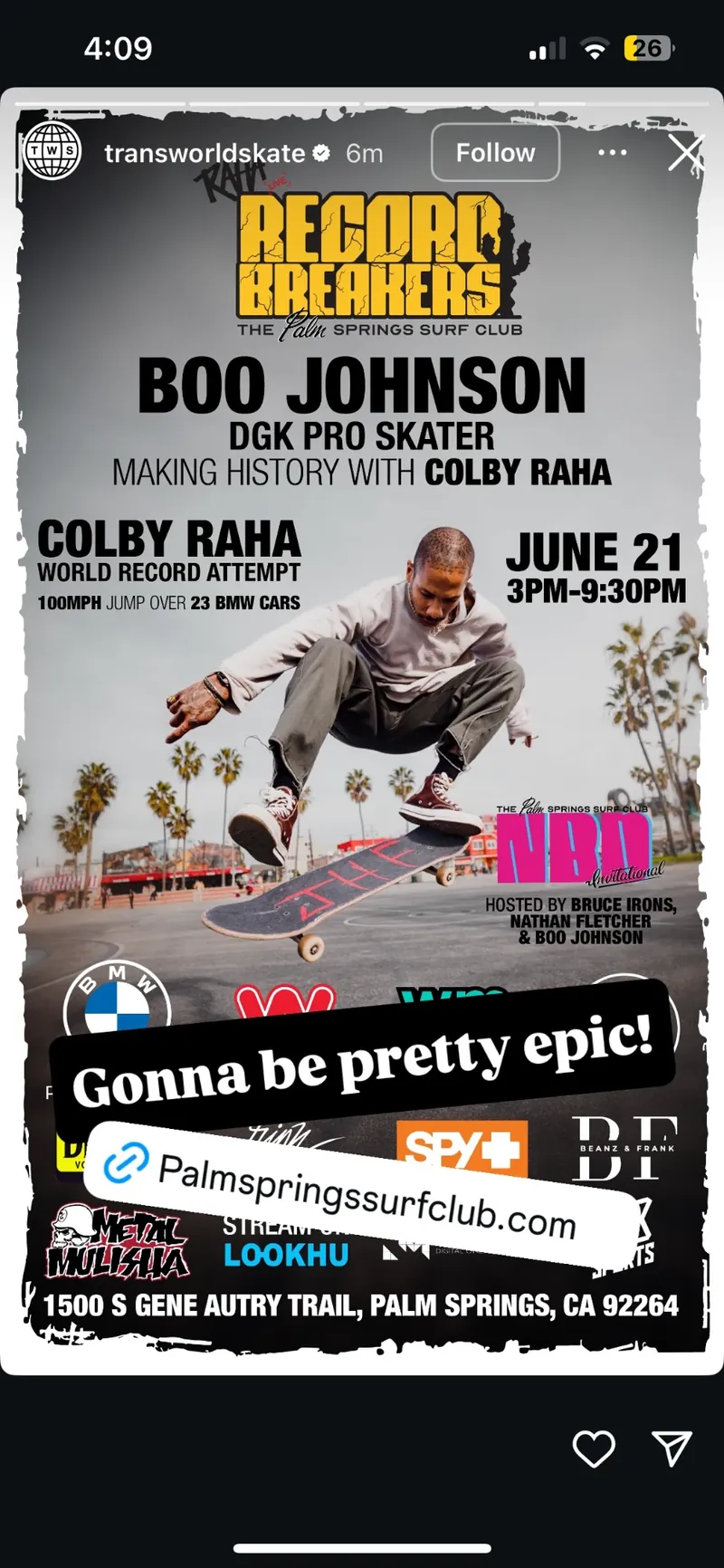 Transworld Skate story with the Boo Johnson graphic