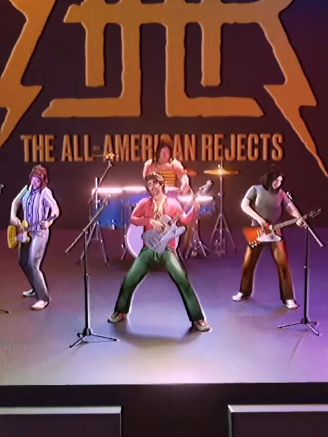 Game animation of the low poly All-American Rejects band on stage